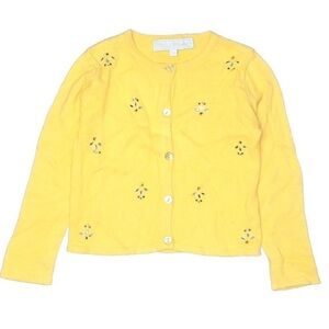 Tartine & Chocolat • Yellow Embellished Button-Up Cardigan